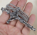 Titanium Steel Jesus Cross Pendant Necklace Hip-Hop Jewelry