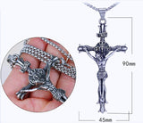 Titanium Steel Jesus Cross Pendant Necklace Hip-Hop Jewelry