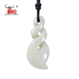 Maori Carved Bone Necklace Infinity Pendant Hawaii Surfer Style Choker