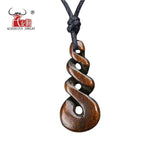 Maori Carved Bone Necklace Infinity Pendant Hawaii Surfer Style Choker