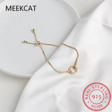 925 Silver Snake Chain Circle Bracelet Women Zircon Party Jewelry