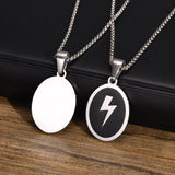 Lightning Necklace for Men, Geometric Pendant Collar Jewelry