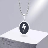 Lightning Necklace for Men, Geometric Pendant Collar Jewelry