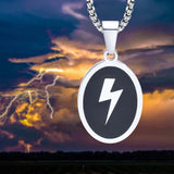Lightning Necklace for Men, Geometric Pendant Collar Jewelry