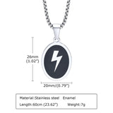Lightning Necklace for Men, Geometric Pendant Collar Jewelry