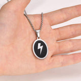 Lightning Necklace for Men, Geometric Pendant Collar Jewelry