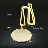 Key of Solomon Pendant Necklace Stainless Steel Occult Magicians Necklace
