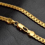 18K 5mm Sideways Chain Necklace 45-60cm Wedding Party Charm