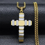 Cross Necklace Stainless Steel Christian Punk Biker Jewelry