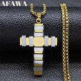 Cross Necklace Stainless Steel Christian Punk Biker Jewelry