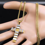 Cross Necklace Stainless Steel Christian Punk Biker Jewelry