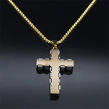 Cross Necklace Stainless Steel Christian Punk Biker Jewelry