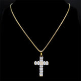 Cross Necklace Stainless Steel Christian Punk Biker Jewelry