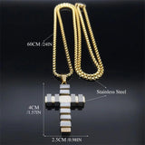 Cross Necklace Stainless Steel Christian Punk Biker Jewelry