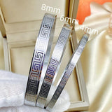 Titanium Steel Couple Bracelet with Maze Print