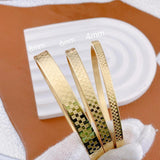Titanium Steel Couple Bracelet with Maze Print