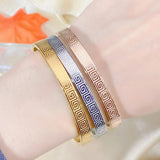 Titanium Steel Couple Bracelet with Maze Print