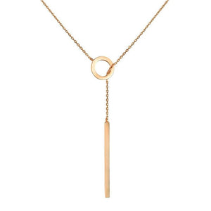 Circle & Stick Women's Necklace 585 Rose Fine Jewelry Glossy