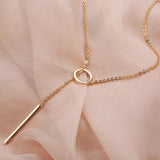 Circle & Stick Women's Necklace 585 Rose Fine Jewelry Glossy