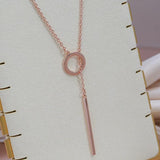 Circle & Stick Women's Necklace 585 Rose Fine Jewelry Glossy