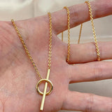 Circle & Stick Women's Necklace 585 Rose Fine Jewelry Glossy