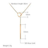 Circle & Stick Women's Necklace 585 Rose Fine Jewelry Glossy