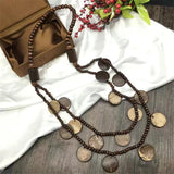 Boho Layer Necklace Set Vintage Disc Pendant Stacked Boho Jewelry