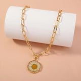 Resin Flower Pendant Necklace Set
