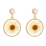 Resin Flower Pendant Necklace Set