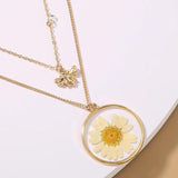 Resin Flower Pendant Necklace Set