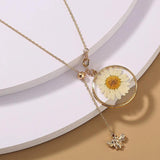 Resin Flower Pendant Necklace Set