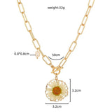 Resin Flower Pendant Necklace Set