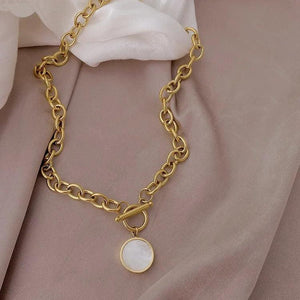 Stainless Steel Enamel Pendant Necklace Choker for Women