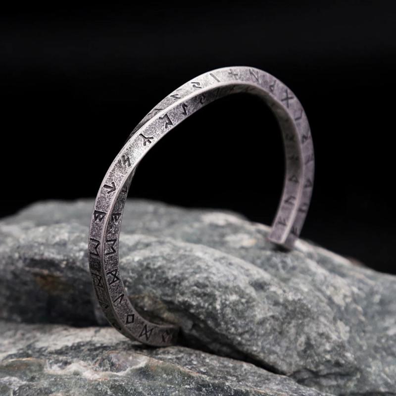 Vintage Viking Twist Cuff Bangles Stainless Steel Bracelet