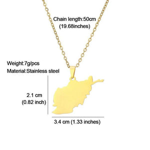 Afghanistan Map Flag Pendant Necklaces for Afghan Men Women