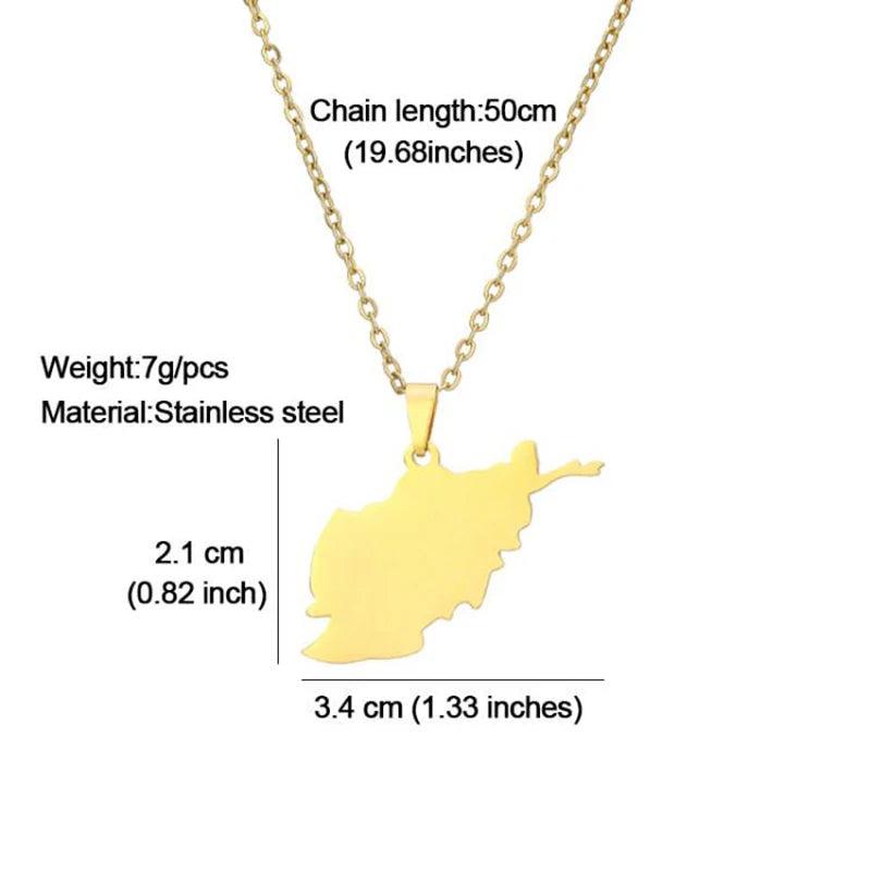 Afghanistan Map Flag Pendant Necklaces for Afghan Men Women