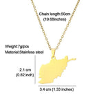 Afghanistan Map Flag Pendant Necklaces for Afghan Men Women