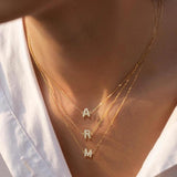 Initial Letter Necklace 2mm Stainless Steel Chain Jewelry Gift