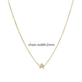 Initial Letter Necklace 2mm Stainless Steel Chain Jewelry Gift