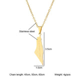 Arabic Map Pendant Necklace Stainless Steel Silver Ethnic Jewelry Gift