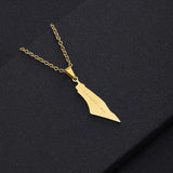 Arabic Map Pendant Necklace Stainless Steel Silver Ethnic Jewelry Gift