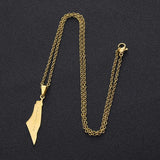 Arabic Map Pendant Necklace Stainless Steel Silver Ethnic Jewelry Gift