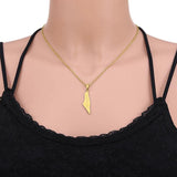 Arabic Map Pendant Necklace Stainless Steel Silver Ethnic Jewelry Gift