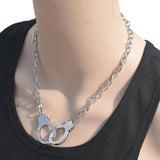 Handcuffs Pendant Charm Necklace Gothic Collar Statement Necklaces