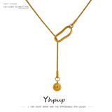 Stainless Steel Bib Chain Necklace Women Charm Jewelry Gift