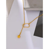 Stainless Steel Bib Chain Necklace Women Charm Jewelry Gift