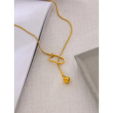 Stainless Steel Bib Chain Necklace Women Charm Jewelry Gift