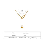 Stainless Steel Bib Chain Necklace Women Charm Jewelry Gift