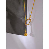 Stainless Steel Bib Chain Necklace Women Charm Jewelry Gift