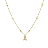A-Z Initials Letter Necklace Women Classic Initials Stainless Steel Chain